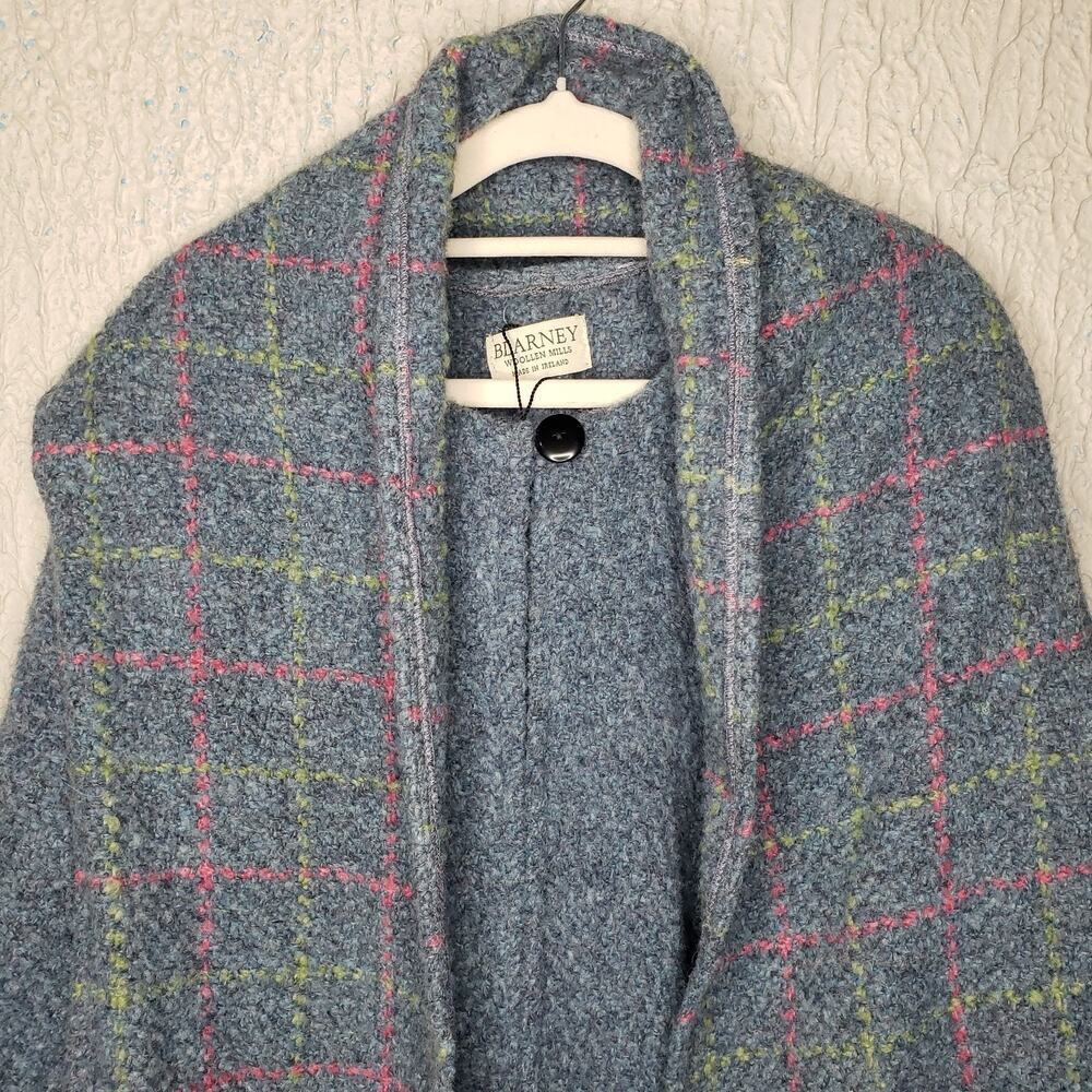Blarney Woollen Mills Womens Weavers Wool Blend Knit Poncho Cardigan Scarf Combo - Picture 6 of 15